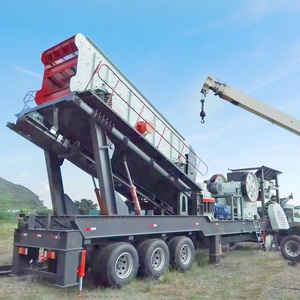 Máy nghiền đá granite di động công suất 100 tấn/giờ, hệ thống nghiền và sàng lọc di động trên bánh xe, bao gồm máy nghiền hàm, máy nghiền côn và máy nghiền tác động. - Product Image 1