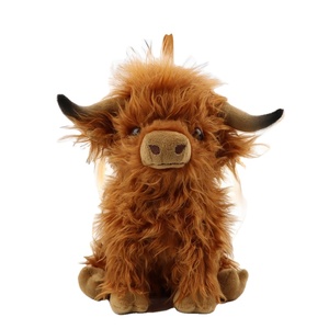 Vache en peluche douce et câline Highland, jouet de <span class=keywords><strong>ferme</strong></span>, jouet en peluche de vache, nouveau sac OPP, jouets unisexes les plus populaires, joli cadeau, coton PP - Product Image 1