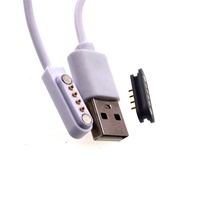 RTLECS-montaje en Panel de carga de potencia, macho y hembra, 2,5mm, transferencia de datos, 4 pines, cable de carga magnético USB, Conector de Pin Pogo