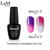 OEM/ODM ibdgel nail art soak off uv gel change temperature gel polish