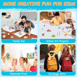 DIY houten schilderspeelgoed en sleutelhangerkit voor kinderen - creatieve tekenspeelgoedset, educatieve vakantiecadeaus voor kinderen - Product Image 4