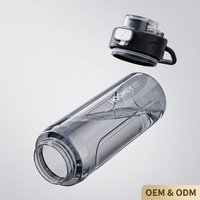 Bouteille d'eau sport Tritan avec compartiment à thé, brosse de nettoyage, compatible eau bouillante, portable, pour étudiants et activités de plein air