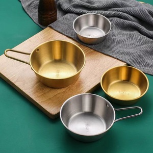 Stainless Steel Rice Wine Bowl Single Handle 201 Silver Gold Home Kitchen Dipping Bowl For Instant Noodle Seasoning - Product Image 1