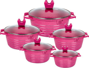 Set di Pentole <span class=keywords><strong>MGC</strong></span> di Alta Qualità, 10 Pezzi con Rivestimento Ceramico Antiaderente e Linee Lucide sul Corpo - Product Image 2