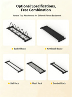 Étagère de rangement modulaire robuste en fer réglable pour équipement de gym, avec plusieurs plateaux interchangeables, pour clubs de fitness commerciaux