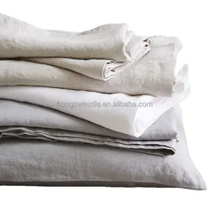 Bed sheets duvet cover pillow case bulk 100% linen fabric french for bedding Shirt Sofa 14X14 105 110 115 Plain Dyed