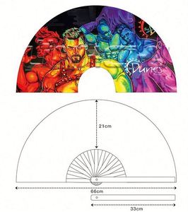 Abanico de Mano Personalizado de Bambú con Varillas de Bambú, Tamaños Grandes, Abanicos de Seda Arcoíris para Danza y Kung Fu - Product Image 6