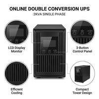 Alimentation UPS monophasée robuste 2KVA, autonomie de 15 minutes, onduleur en ligne à onde sinusoïdale pure, utilisation industrielle, transfert zéro