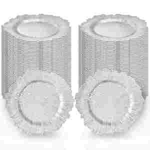 Assiettes de table argentées modernes en plastique, lot de 100 pièces, pour mariages et événements - Product Image 1
