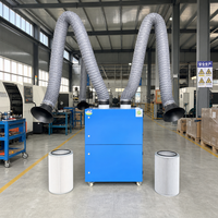 Extracteur de fumées de soudage à double bras certifié haute efficacité avec rotation à 360° °   Bras d'aspiration flexibles pour la soudure