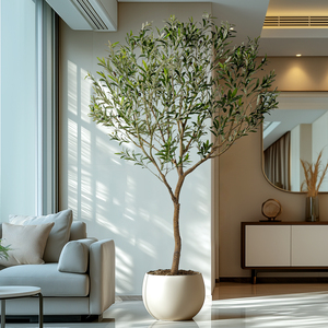 Árbol <span class=keywords><strong>de</strong></span> Olivo Artificial Grande Hoja <span class=keywords><strong>de</strong></span> Ficus Tronco <span class=keywords><strong>de</strong></span> Madera Hierba <span class=keywords><strong>de</strong></span> Seda Plástico Simulación Decorativo para el Hogar Paisajismo Exterior <span class=keywords><strong>Casa</strong></span> en Maceta - Product Image 6