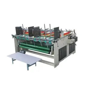 Stock Available Semi-Automatic Double Pieces Type Carton Box Pressing Gluing Machine