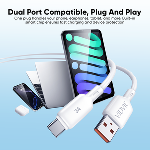 Cable de Datos <span class=keywords><strong>VIDVIE</strong></span> de Silicona Líquida de 1m, USB <span class=keywords><strong>Tipo</strong></span> <span class=keywords><strong>C</strong></span>, Carga Rápida, Alta Velocidad, Color Blanco, para iPhone - Product Image 5