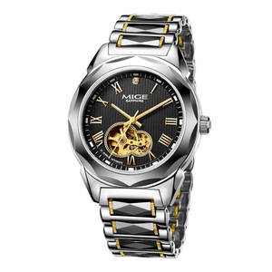 Montres mécaniques personnalisées pour amoureux, cadran rond en acier inoxydable 316L, aiguilles creuses, 41 mm, saphir, automatique - Product Image 2
