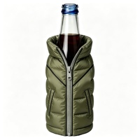 MSYO OEM ODM Personnalisé Haute Qualité Polyester Veste en duvet à capuche motif bouteille de bière, Cadeau de Noël, Veste en duvet pour bouteilles de bière