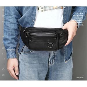 Sac banane rétro en cuir véritable pour homme, idéal pour la randonnée et les activités de plein air – Livraison directe - Product Image 6