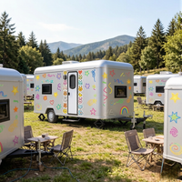 Camping-car de luxe de 5 mètres en argent |   Caravane familiale spacieuse pour 4-5 personnes |   Idéal pour le camping en week-end et les retraites d'entreprise