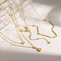 Elegante Filigrane Wasserdichte Edelstahl Tropfen Zirkonia Anhänger Halsketten Damen Mode Halskette