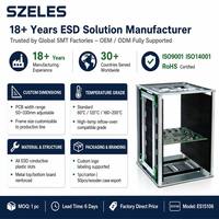 ESDELES 355x320x563mm Étagère de rangement antistatique réglable, conteneur pliable sur pied, protection statique SMT, support pour magazines de circuits imprimés