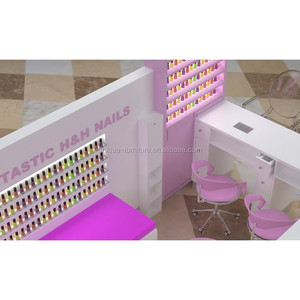 Quiosco de madera con mesa de manicura, muebles para salón de belleza, <span class=keywords><strong>precio</strong></span> de fábrica - Product Image 3