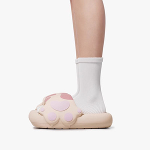 Pantuflas para Adultos con Diseño de Pata de Gato, Suela Suave de EVA de 3.5 cm, Antideslizantes, Moldeadas por Inyección, Color Sólido, para Interiores - Product Image 2