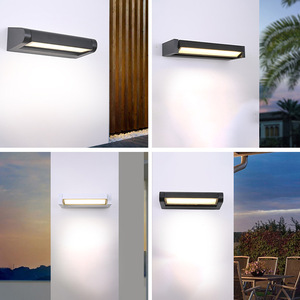 Aplique de luz LED de pared de 12W, 18W, 30W, diseño IP65 de aluminio Simple, ángulo ajustable para exteriores, resistente al agua, PC solar de pared LED para porche - Product Image 2