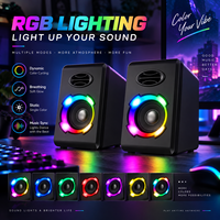 Enceintes de studio HiFi 2.0 professionnelles alimentées, pour le gaming, avec LED RGB, OEM ODM, vente en gros