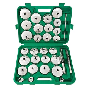 31 pièces jeu de douilles de filtre à huile 1/2 "jeu de filtres à capuchon d'entraînement outil de retrait de capuchon de filtre à huile en acier inoxydable adapté à la plupart des voitures - Product Image 1