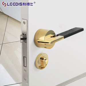 Lideshi Indoor Door Handle Zinc Alloy Lever Lock Keyless For Bedroom Bathroom Solid Wood Door Hardware - Product Image 2