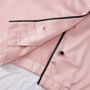 Fabricante Personalizado Luxo Casual Conjunto Pijama de Verão das Mulheres Cetim Manga Curta Noite Sleepwear Térmico para Mulheres e Meninas - Product Image 4