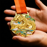 Rubans de médailles Dragon Tigre Phénix, récompenses métalliques traditionnelles personnalisées pour festivals, musées, galeries d'art, disque souvenir en alliage, cadeau oriental