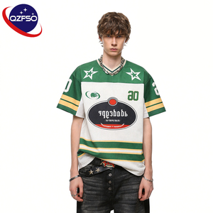 QZFSO Minimalist Oversized Matte Polyester V-Neck Oversized Custom Sublimated Football T-shirt Mesh Sport Soccer Jersey for Men - Product Image 1