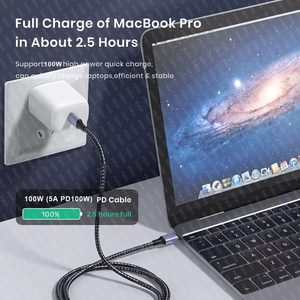 สายชาร์จเร็ว 1 เมตร 2 เมตร <span class=keywords><strong>3</strong></span> เมตร 20Gbps PD100W TYPE-C3.2 PD ชาร์จเร็ว USB C to USB Type C สำหรับ Iphone MacBook Pro สายชาร์จ USB C PD ชาร์จเร็ว - Product Image 3