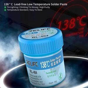 Pasta de Soldar de Baja Temperatura RELIFE RL-404, 138 Grados, para iPhone, Sin Plomo, BGA, SMD, PCB, Placa Base de Alta Gama - Product Image 6