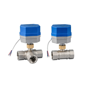 Vanne à boisseau sphérique micro-électrique en acier inoxydable DN20 PN16 2 voies 3 voies AC DC pour système hydraulique - Product Image 1