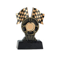 Trofeo Deportivo WeiVista de Resina Dorada para Carreras de Go Karts, Premio con Grabado de Logotipo Personalizado