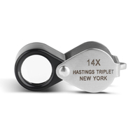 Jewelry Loupe 14X Hasting Loupe Triplet Diamond Loupe High Clarity Gemstone Magnifier With Premium Case