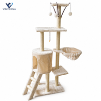 Arbre à chat multi-niveaux avec condo cylindrique et paniers, poteaux en sisal, tour à chat en peluche pour chats d'intérieur et chatons