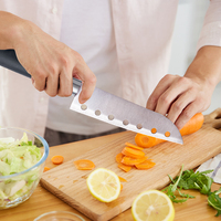 Couteau à sushi professionnel en acier inoxydable, très vendu, couteau japonais Santoku, ensemble de couteaux à découper avec manche en PP