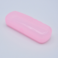 Étui à lunettes rectangulaire transparent couleur bonbon en plastique souple, portable et tendance, avec boucle, personnalisable avec logo