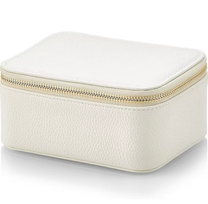 Caja de Almacenamiento de Joyas de Cuero PU con Cierre y Bolsillos, Estuche Organizador de Joyas Portátil para Viajes, para Collares, Pulseras y Anillos - Product Image 4
