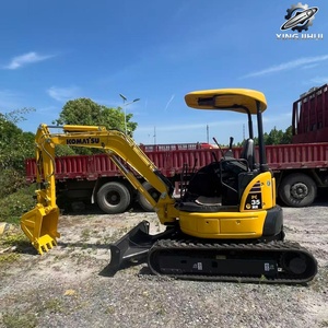 Mini-excavatrice sur chenilles Komatsu35 d'occasion, 3,5 tonnes, godet de 0,11 m³, marque japonaise d'origine, excavatrice de construction, faible nombre d'heures, bon état - Product Image 3