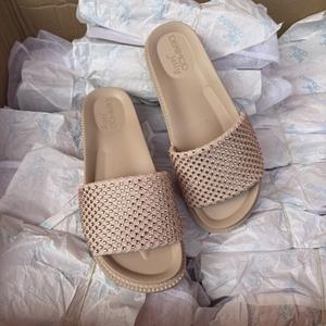 Nouvelles pantoufles plateforme en strass tendance pour femmes, pantoufles épaisses noires et nudes pour l'extérieur, sandales - Product Image 2