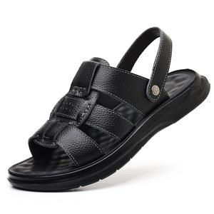 Sandalias Cruzadas para Hombre, Primera Capa de Piel de Vaca, Punta Abierta, Suela de Goma Antideslizante, Zapatos Casuales - Product Image 4
