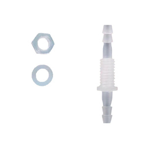 Plastic 4-M8-4 Through-Plate Straight Connector With Nut And <b>Washer</b> For Flexible Hose Connection - Product Image 1
