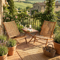 Ensemble de table longue et chaise longue d'extérieur Meiqi, pliable, portable, design moderne, durable, antirouille, pour balcon, patio, jardin