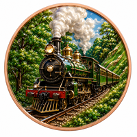 Pièce de monnaie en cuivre pur 999 de 5 oz, couleur UV 3D, haute relief, version Manga, série Train à vapeur, édition de collection