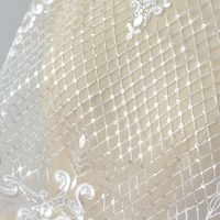 Bordure en dentelle brodée de sequins, accessoire haut de gamme pour robes de mariée, voiles et projets DIY, dentelle à bordure large