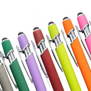 High Quality 2-in-1 Aluminum Rod Ballpoint <b>Pen</b> Custom Logo Metal for Stylus with Cork Grip Spray Glue Press Office Tool and Gift - Product Image 2
