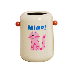 Miao! Poubelle design chat 12L cylindrique pour usage intérieur, chambre d'enfant - Product Image 3
